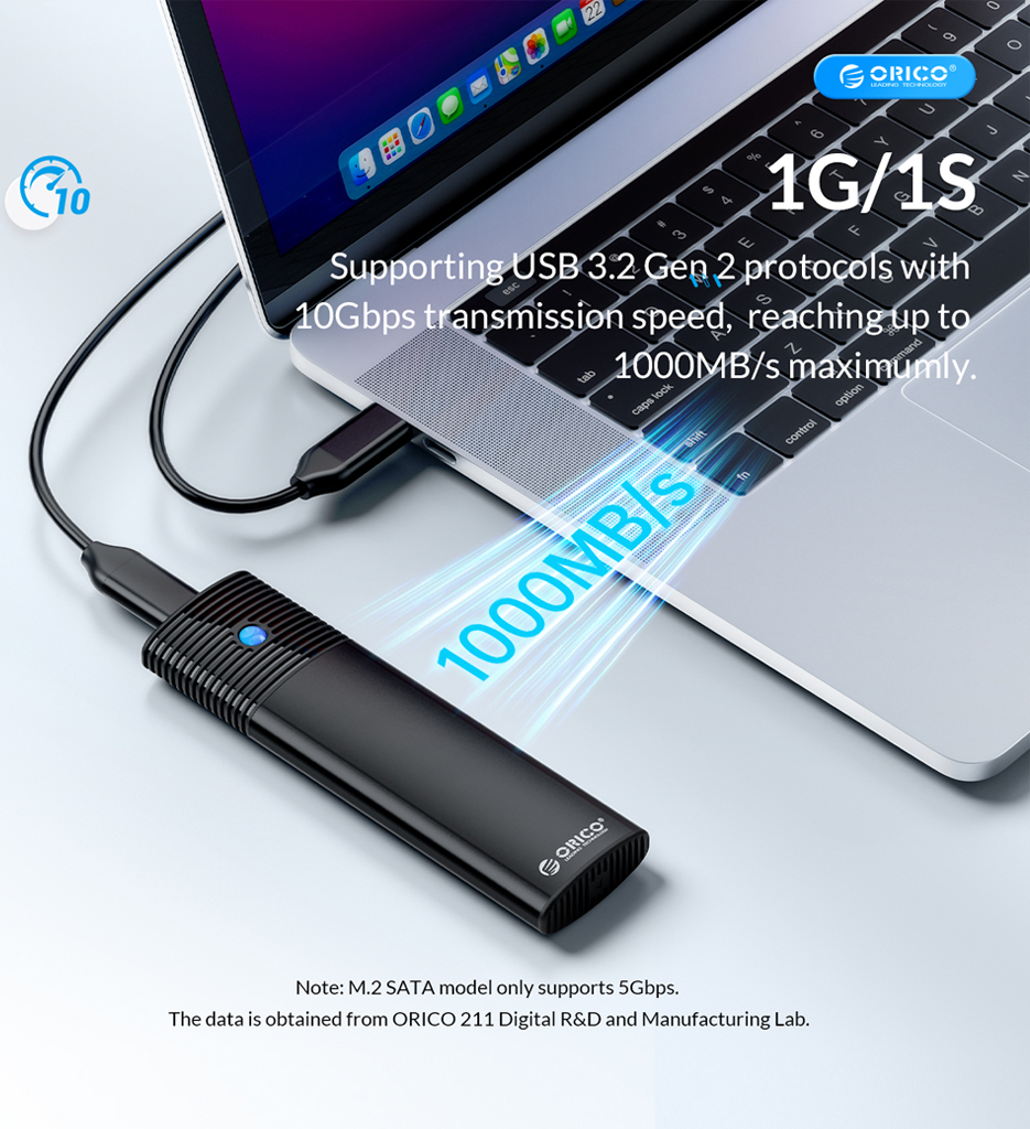 Orico M.2 Hard Drive Enclosure (PWM2-BK-EP)