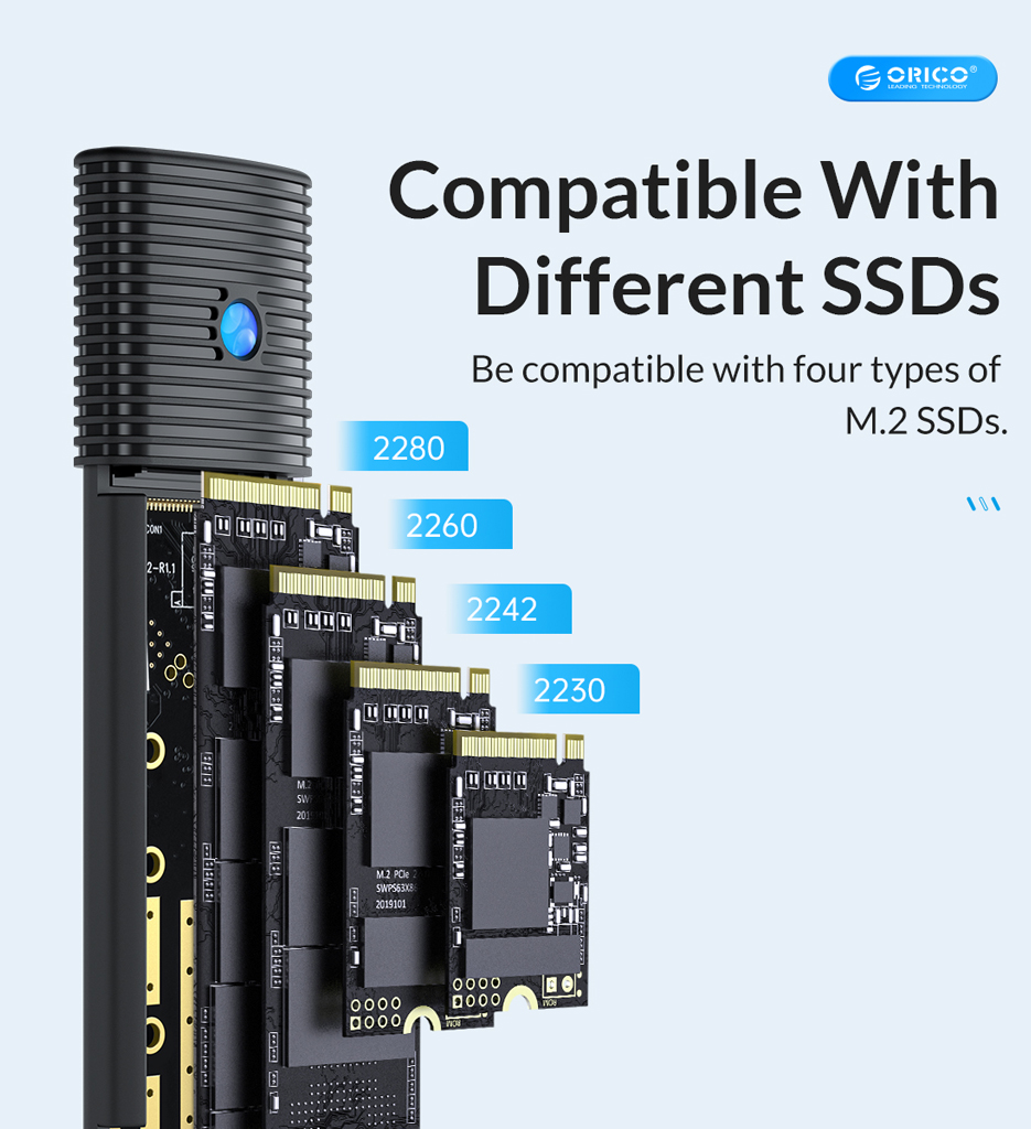 Orico M.2 Hard Drive Enclosure (PWM2-BK-EP)