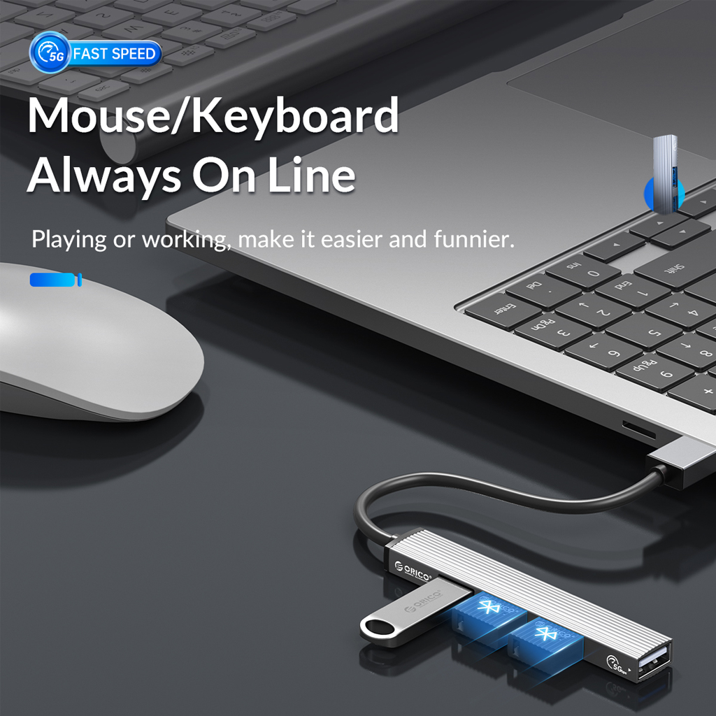 Orico 4-Port Hub (USB3.0) (AH-A13-GY-BP)