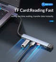 Orico 4-Port Hub with TF Card Reader (USB3.0) (AH-A12F-GY-BP)