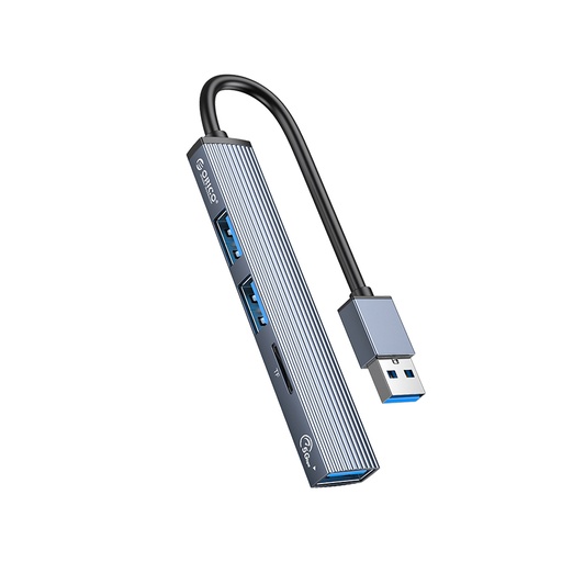 [6936761858915] Orico 4-Port Hub with TF Card Reader (USB3.0) (AH-A12F-GY-BP)