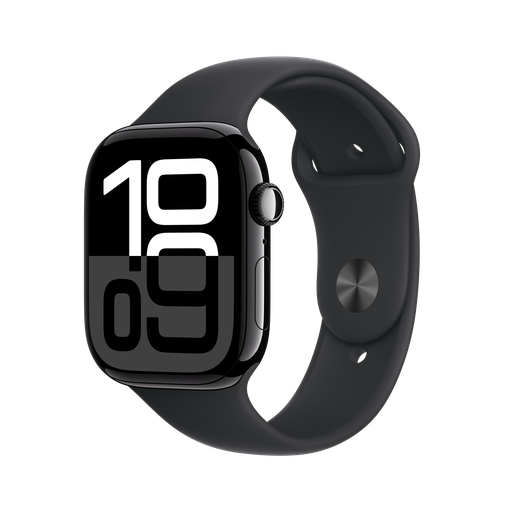 [195949572425] Apple Watch Series 10 (46mm) JetBlack Aluminum Case with Black Sport Band (MWWP3ZP/A)
